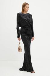 PINKO rochie de catifea culoarea negru, maxi, mulata, 104497 A29L 9BYH-SUD0BT_99X (104497.A29L)