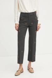 Marella pantaloni femei, culoarea gri, drept, high waist, 2423136251200 9BYH-SPD0EP_90Y (2423136251200)