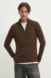 Superdry pulover din amestec de lana barbati, culoarea maro, cu turtleneck, M6110640A-CHB 9BYH-SWM098_88X (M6110640A.CHB)