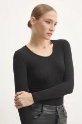 ANSWEAR longsleeve din mătase culoarea negru B9KK-BDD002_99X (ASC1309.fos)