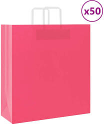 vidaXL Хартиени торбички 50 бр с дръжки розови 45x17x48 см (4101891)