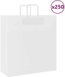vidaXL Хартиени торбички 250 бр с дръжки бели 45x17x48 см (4101849)