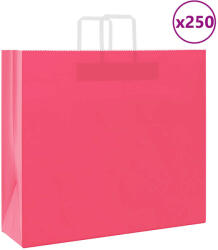vidaXL Хартиени торбички 250 бр с дръжки розови 54x15x49 см (4101906)