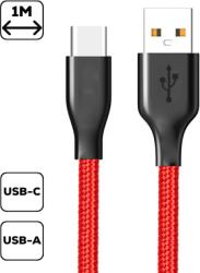 Cellect Cablu de date Type-C acoperit cu țesut, roșu (MDCU-TEXT-TYPEC-R)