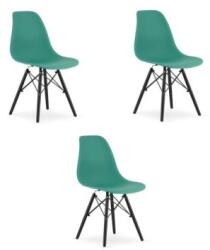 Scaun Bucatarie Si Dining OSAKA Polipropilena Verde / Picioare Negre x 3 Buc