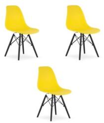 Scaun Bucatarie Si Dining OSAKA Polipropilena Galben / Picioare Negre x 3 Buc