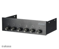 Akasa - Ventilátor szabályzó FC. SIX 5.25" 6 csatornás Fekete (AK-FC-08BKV2) (AK-FC-08BKV2)