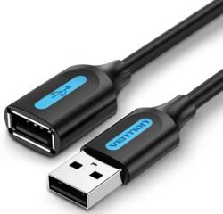Vention USB-A 2.0/M -> USB-A 2.0/F, (hosszabbító, PVC fekete), 1m, kábel (CBIBF) (CBIBF)