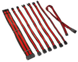 Kolink Core Pro fonott kábelhosszabbító kit 12V-2x6 Type 1 Jet Black/Racing Red (COREPRO-EK-12VT1-BRD) (COREPRO-EK-12VT1-BRD)