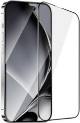 TelForceOne Edzett üveg fém keret iPhone 16 Pro Max 6, 9"-hoz fekete keret üvegfólia