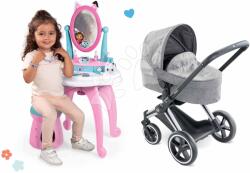 Corolle Set cărucior și măsuță cosmetică Cybex Landau 3în1 Priam Corolle cu oglindă rotativă și scaun Gabby (CO140770-13)