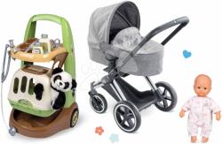 Corolle Set cărucior și cărucior veterinar Cybex Landau 3v1 Priam Corolle cu valiză pentru panda de pluș și păpușă de 32 cm Baby Nurse (CO140770-7)