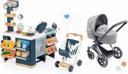 Corolle Set cărucior și magazin cu frigider și valiză Cybex Landau 3în1 Priam Corolle cu scanner electronic casă de marcat și cântar (CO140770-15)