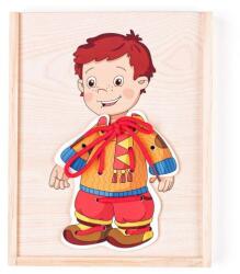 Woodyland Puzzle din lemn - Imbraca baietelul (90018)