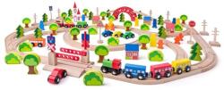 Woodyland Jucarie din lemn - Set tren maxi (120 piese) (93063) - ookee Trenulet