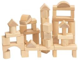 Woodyland Cuburi din lemn naturale (50 piese) (90650) - ookee