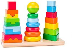 Woodyland Jucarie din lemn de stivuit - Forme geometrice (90227) - ookee