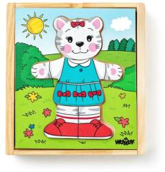 Woodyland Puzzle din lemn - Imbraca pisica (90019) - ookee