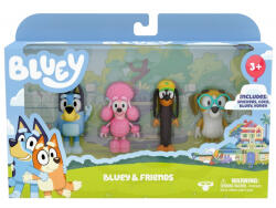 Moose Bluey: Bluey és barátai 4 db-os játékfigura szett
