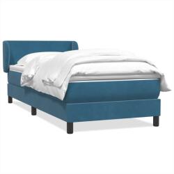 vidaXL sötétkék bársony rugós ágy matraccal 80x220 cm (3317383)