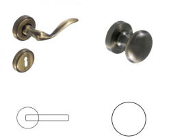 Gomboss/perfekto Molli Rozettás Antik Súrolt Felület PZ Gomb/Kilincs (30-601259-52-GK)