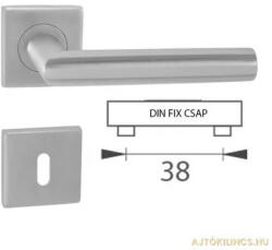 Gomboss/Perfekto Tímea Din Fix Csapos Négyzetrozettás Rozsdamentes Inox WC Asszimetrikus Gomb/Kilincs (70-600232-58-GE)
