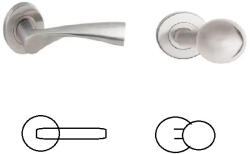 Gomboss/Perfekto Gréta (Galaxy) Rozettás Rozsdamentes Inox BB Asszimetrikus Gomb/Kilincs (70-120075-51-GE)