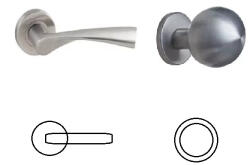 Gomboss/Perfekto Gréta (Galaxy) Rozettás Rozsdamentes Inox PZ Gömb Gomb/Kilincs (70-120075-52-GB)