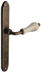 Nestori Italy Samoha-Diána Pajzsos Fehér-Színes Virágos Porcelán Betétes Patinás Antik 88 mm PZ (32-601168-92)