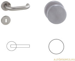 Gomboss/Perfekto Ubul U-alakú Din Fix Csapos Körrozettás Rozsdamentes Inox PZ Gomb/Kilincs (70-600229-52-GK)