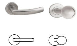 Perfekto Gina Din Fix Csapos Körrozettás Rozsdamentes Inox PZ Asszimetrikus Gomb/Kilincs (70-600227-52-GE)