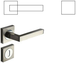 Gomboss/Perfekto New Line Négyzetrozettásletes Rozettával Fényes És Matt Króm PZ Gomb/Kilincs (26-000060-52-GK)