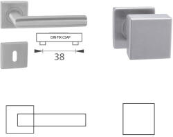 Gomboss/Perfekto Tímea Din Fix Csapos Négyzetrozettás Rozsdamentes Inox PZ Gomb/Kilincs (70-600232-52-GK)