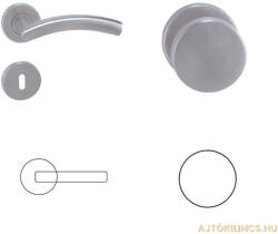 Gomboss/Perfekto Alex Körrozettás (Fém Alaplappal) Rozsdamentes Inox PZ Gomb/Kilincs (70-000071-52-GK)