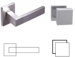 Gomboss/perfekto Matrix Négyzetrozettás Rozsdamentes Inox PZ Asszimetrikus Fix Gomb/Kilincs (70-000096-52-GE)