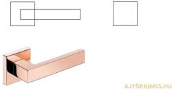 METAL-BUD Matrix Négyzetrozettás Rosegold Pvd Bevonat PZ Fix Gomb/Kilincs (20-601126-52-GK)