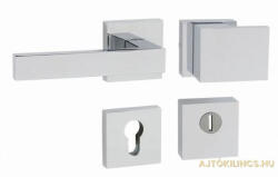 Perfekto Square Biztonsági Matt Króm Kilincs/Kilincs Négyzetrozettás PZ Szatén króm felület WC (25-Z00075-58)