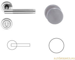 Gomboss/perfekto Cecil (Panama) Körrozettás Rozsdamentes Inox PZ Gomb/Kilincs (70-000093-52-GK)