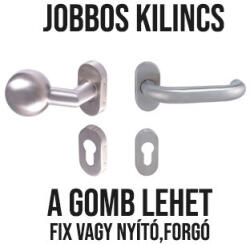 Gomboss/Perfekto U-alakú Kertkapuhoz Jobbos Oválrozettás Rozsdamentes Inox PZ Gomb/Kilincs (70-12E074-52-GE-J)