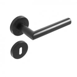 Gomboss/Perfekto Tímea Black Line Kerek Rozettás (Fém Alaplappal) Fekete Szín Csak Kilincs Felső Rozettán (50-000077-50-K)