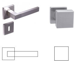 Gomboss Matrix Négyzetrozettás Rozsdamentes Inox PZ Fix Gomb/Kilincs (70-000096-52-GK)