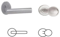 Perfekto Tímea Din Fix Csapos Körrozettás Rozsdamentes Inox PZ Asszimetrikus Gomb/Kilincs (70-600228-52-GE)