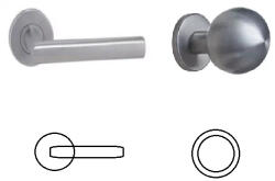 Perfekto Tímea Körrozetás Rozsdamentes Inox WC (Műanyag Alaplap) Hengeres Gomb/Kilincs (70-12M073-58-GB)