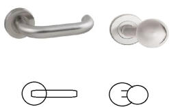 Gomboss/perfekto Ubul U-alakú Körrozettás Rozsdamentes Inox PZ Asszimetrikus Gomb/Kilincs (70-120074-52-GE)