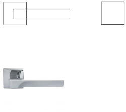 MANITAL Flash Olasz Négyzetrozettás Fényes Króm PZ Gomb/Kilincs (20-601102-52-GK)