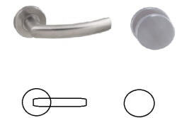 Gomboss/Perfekto Gina Din Fix Csapos Négyzetrozettás Rozsdamentes Inox BB Asszimetrikus Gomb/Kilincs (70-600231-51-GE)