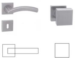 Perfekto Alex Din Fix Csapos Négyzetrozettás Rozsdamentes Inox PZ Asszimetrikus Gomb/Kilincs (70-600230-52-GE)