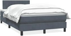 vidaXL sötétszürke bársony rugós ágy matraccal 120x210 cm (3316396)