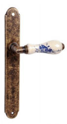 Nestori Italy Samoha-Diána Pajzsos Fehér-Kék Virágos Porcelán Betétes Patinás Antik 90 mm WC (32-601166-18)