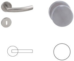 Gomboss/Perfekto Gina Körrozettás (Fém Alaplappal) Rozsdamentes Inox PZ Gomb/Kilincs (70-000072-52-GK)